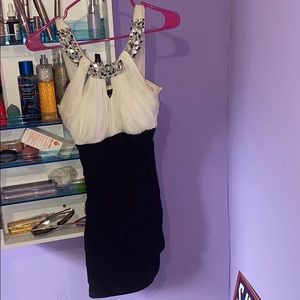 Dance dress formal black and white right slim fit